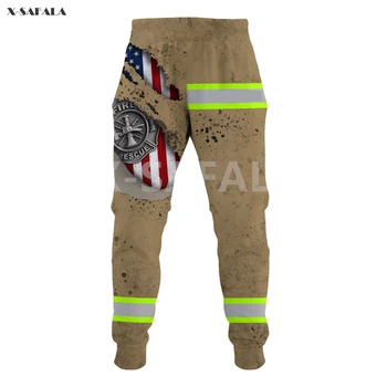 Пожарникар Джобс Череп на 3D С пълна принтом Панталони Мъжки, дамски Спортни панталони Ежедневни Дълги Панталони Пътеки Стръмни Спортни панталони Самурай