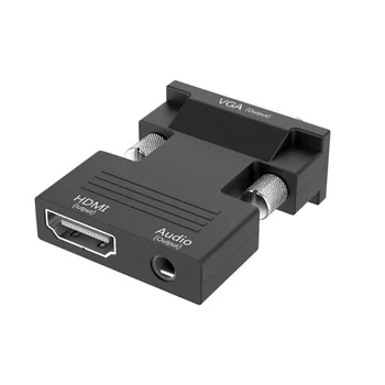 HDMI-съвместим Женски Конвертор В Мъжки VGA с Аудиоадаптером Поддържа Изход на сигнала 1080P за КОМПЮТЪР, Лаптоп, ТЕЛЕВИЗОР Монитор, Проектор