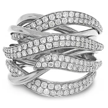 Пръстен с кръст ръчна изработка от сребро 925 проба AAAAA Диамантен годежен пръстен с диаманти Пръстени за жени и мъже, украси за партита
