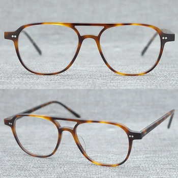 Реколта рамки за очила в Ню Йорк Големи квадратни очила за младите хора очила пилот Класически слънчеви очила с двойно мост оптични очила