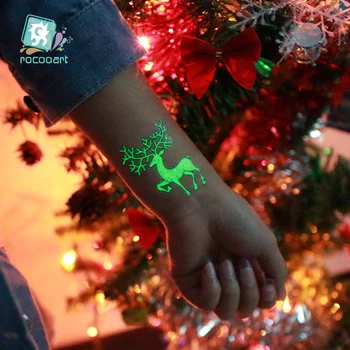 Гореща 2019 Светещ Татуировка на Боди арт На Коледа Светещ в тъмното Боя Временно Фалшиви Етикети с флаш татуировка Taty