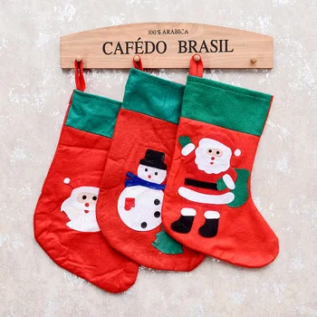 Коледна Украса Дядо Коледа Нетканая Плат Може Да Побере Подарък Чанта Apple Коледни Чорапи