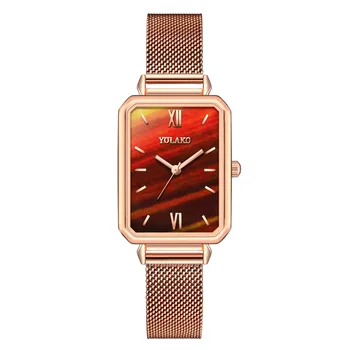 Най-добрите маркови часовници Дамски часовници Розово злато Мрежа от неръждаема стомана, Дамски ръчни часовници Дамски часовници за момичета Часовници Дропшиппинг