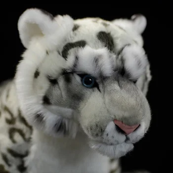32-Високо Стои Голям Снежен Леопард Плюшен играчка, Подобна На Меки Диви Животни, Големи Котки, Бели Леопарди, Меки играчки, Детски подаръци