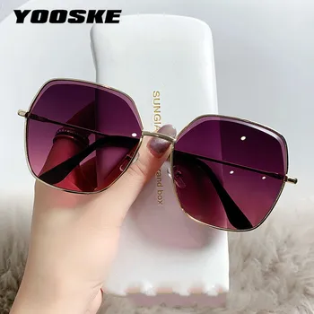YOOSKE Марка Дизайнер Квадратни Слънчеви очила Дамски Реколта Черни огледални Слънчеви очила модерен голям рамки Секси дамски слънчеви очила