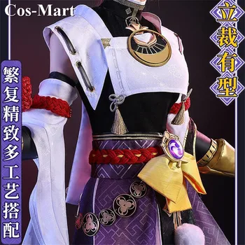 Играта Cos-Mart Genshin Impact Kujou Sara Cosplay Костюм Високо Качество на Отлична Бойна форма За активни Партита Ролева облекло