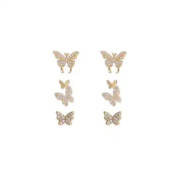 2020 Нови обеци-пеперуди за жени със скоба за ухото модни висящи висулки с пирсингом обеци необичайни обеци-куки за увиване на ушите