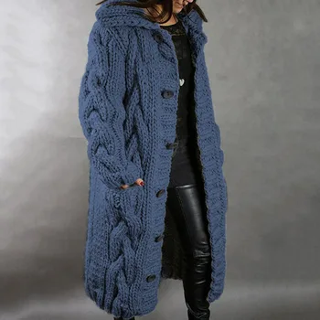 Жена жилетка плюс размер палто-пуловер