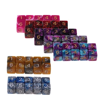 10шт D6 Кубчета 16 мм Комплект Кубчета, 6-граждани на Трети страни Кубчета за Настолни игри и Математически игри