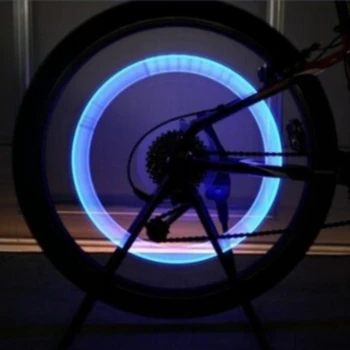 Стръмни Автоаксесоари Велосипедни Аксесоари Неон Син Стробоскоп LED Капачки за Вентили на Гуми-4 бр.