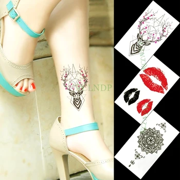 Водоустойчив временна татуировка Стикер писмо короната скорпион слънцето тотем малка художествена татуировка флаш татуировка фалшиви татуировки за момичета, жени, мъже
