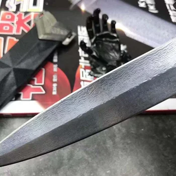 Дамасские ножове с фиксирано острие Титановая Дръжка Открит Къмпинг, Лов Оцеляване Имат Полезност Японски Инструменти EDC