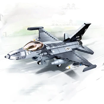Втората световна война 2 Военно-Въздушните Сили Военно Оръжие F-16C Боец Falcon Строителни Блокове Комплект Тухли WW2 Класически Модел Играчки За детски Подарък