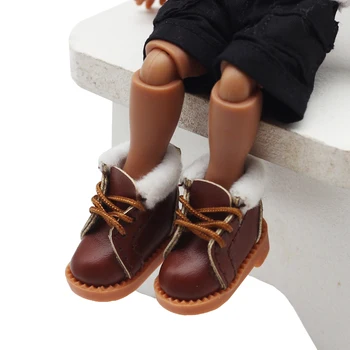 Нов Стил 1/12 Зимни обувки за кукли BJD Модерен мини-зимни обувки за OB11,Obitsu11,DOD,GSC Аксесоари за кукли, Играчка обувки 2,5*1,0 см