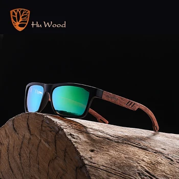 HU WOOD Корпоративна дизайн Слънчеви очила от дърво Зебра За мъже Модерни Спортни слънчеви очила с преливане на цвета За управление на Риболовни огледални лещи GR8016