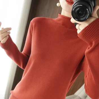 2020 Есен-зима облекло За жени, Нов вълнен пуловер Женски вязаный пуловер Модни поло за жени свободен пуловер пуловер За жени