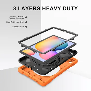 Възможност за завъртане на 360 градуса с поставка за Samsung Galaxy Tab A S6 Lite P610 P615 2020 10,5 Калъф за таблет Каишка за ръка презрамка