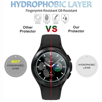 4ШТ 9H Защитен слой От Закалено Стъкло за Samsung Galaxy Watch 4 Classic 42 мм и 46 мм Watch4 40 мм 44 мм и Защитно покритие на Екрана