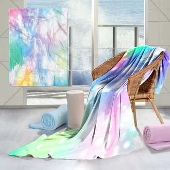 Фланелевое одеяло Цветна стеганое одеяло Розова Скандинавски легло Проста 3D Печат Топъл разтегателен Детски домашен текстил Хвърли Tream Hom Пухкави