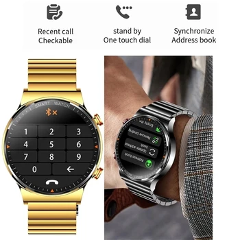 454*454 HD 1,39-инчов дисплей Смарт часовници за мъже Bluetooth Предизвикателство IP68 Водоустойчив музикален плеър с връзка Bluetooth слушалка Умни часовници за мъже