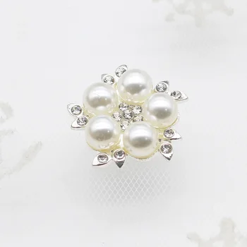 ZMASEY 10 бр. 26 mm Плосък Сплав Перлени Копчета с кристали направи си САМ Цветя Center Кристални Декорации За Сватбен Бижута и Аксесоари