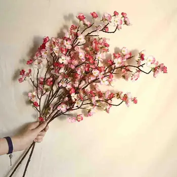 97 см Натурални Пъстри Цветя черешовите Цвете Сушена цвете направи си САМ букет от Начало Сватба парти Цветя Украса на офис