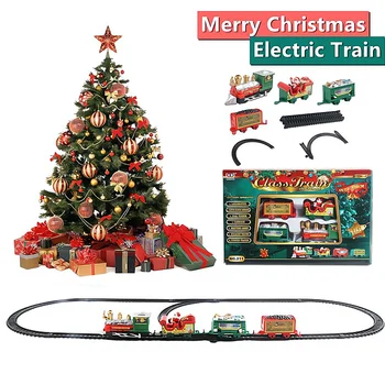 Коледен Влак, Определени Релсови Пътища Играчки и Творчески Декор Коледно Дърво Влак Подарък Играчка За деца, Подарък За Рожден Ден подарък за Коледа