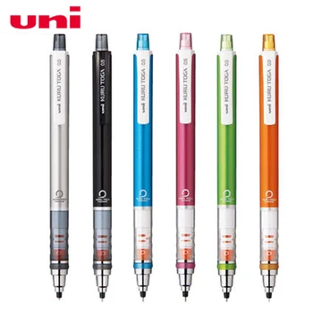 Uni M5-450 Механичен молив 202-ри 0,5 мм и пълнеж от оловен молив от Висококачествени Автоматично завъртане свинца1 дръжка+1 скоростна бензиностанция оловен молив