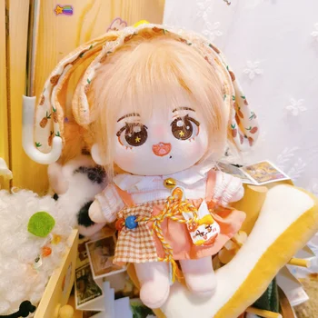 Гуогуо Печено Коси Кукла Памучен Кукла 20 см Без атрибути Плюшен Кукла за момичета