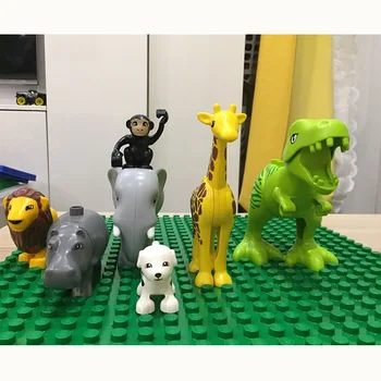 Модел на животното градивните елементи на Оригиналните тухли с големи частици Слон, маймуна, Кон детска развитие играчка