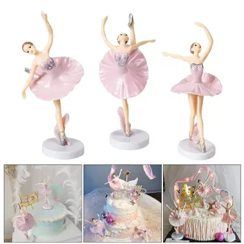 3 Опаковки Фигурки Танци Момиче-Балерина, Toppers за торта за момичета-Балерини, Отличен за декорация куклена къща, Украса на тортата