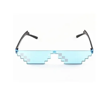 8 Битови Слънчеви очила Thug Life Пикселова Мъжки дамски очила за партита Мозайка UV400 Vintage слънчеви очила Унисекс Подарък играчка очила Фотокапли