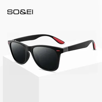 SO&EI Модерни Спортни Поляризирани слънчеви очила Марка дизайнер Квадратни Мъжки и женски Слънчеви очила за шофиране на открито UV400 Gafas De Sol