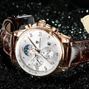 2021 Мъжки часовник LIGE Най-добрата марка Луксозни часовници Мъжки Кожени Кварцови Часовници Спортни Водоустойчив Мъжки Часовник Relogio Masculino+Кутия