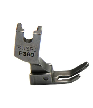 Подробности за индустриални шевни машини прижимная лапка плоскодонная стомана от 2,5 mm отвор P360 на ляво и на дясно широчина 5 мм