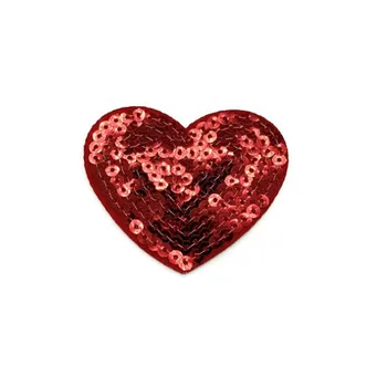 5шт Пайети Червените Сърдечни Ленти За Панталони/Дрехи, Бродирани на Желязо В Тъканите Апликация Аксесоари за направи си Сам Украса Ремонт Кръпка