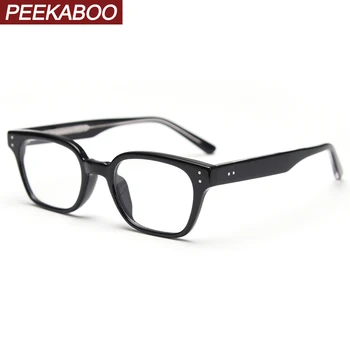 Прозрачни рамки за очила Peekaboo за мъже black TR90 корейски стил дамски квадратни очила дамски оптични висококачествени ацетатные