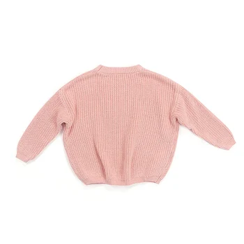 Есенен пуловер, Детски пуловер за момчета Пуловер за момичета Зимата на топло сгъсти леко вязаный монофонични топ с дълъг ръкав, Пуловер, Палто