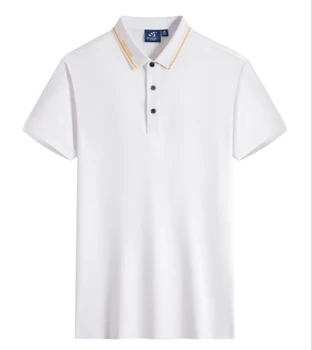 лятна един-цветен тениска с ревера и с къс ръкав с логото на хладно и дишаща работно облекло Мъжки къс CCB76