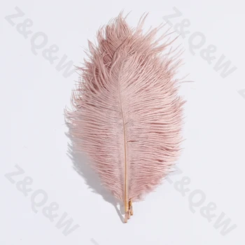 Естествено 15-20 см. (6-8 см) страусиное перо, оцветени в светло кафе цвят 10-100 бр. декорация костюм бижута направи си САМ бижута