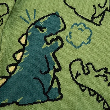 Зима Есен Случайни вязаный пуловер Пуловер за жени с дълъг ръкав Свободни Harajuku Y2K с анимационни принтом Модерен пуловер Градинска облекло