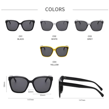 2021 Реколта Ретро Квадратни слънчеви очила За жени на Модната марка Големи слънчеви очила 