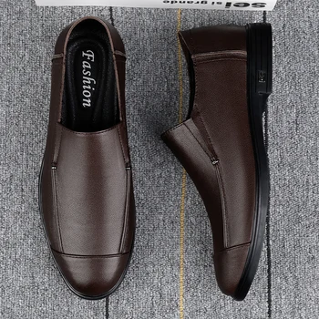 Мъжки Ежедневни обувки Chaussure Homme Модерен мъжки мокасини от естествена кожа, Easy обувки за лодки Висококачествена луксозна обувки *