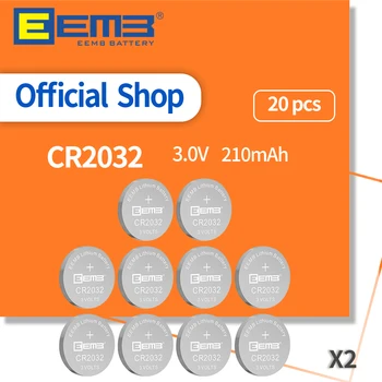EEMB 20PCS 3 210 ма Бутон на Батерия cr2032 Литиева Батерия Не е Акумулаторни Батерии за монети за Часа Калкулатор Авто Ключ