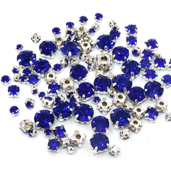 Гореща разпродажба кристали 100 бр./опаковане. Разход на размера на Царски син кристал crystal треска база шият кристали САМ аксесоари за дрехи
